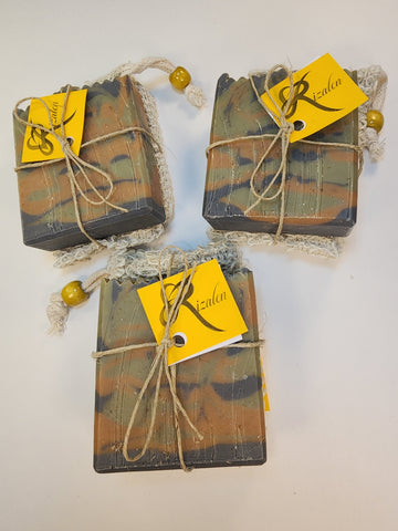 Tonka & Tobacco with Loofah Handmade Artisan Soap